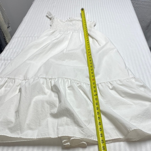 GAP Midi Sundress | Smocked Bodice Ruffled Hem Bright White Cotton | Size Small - Picture 9 of 12